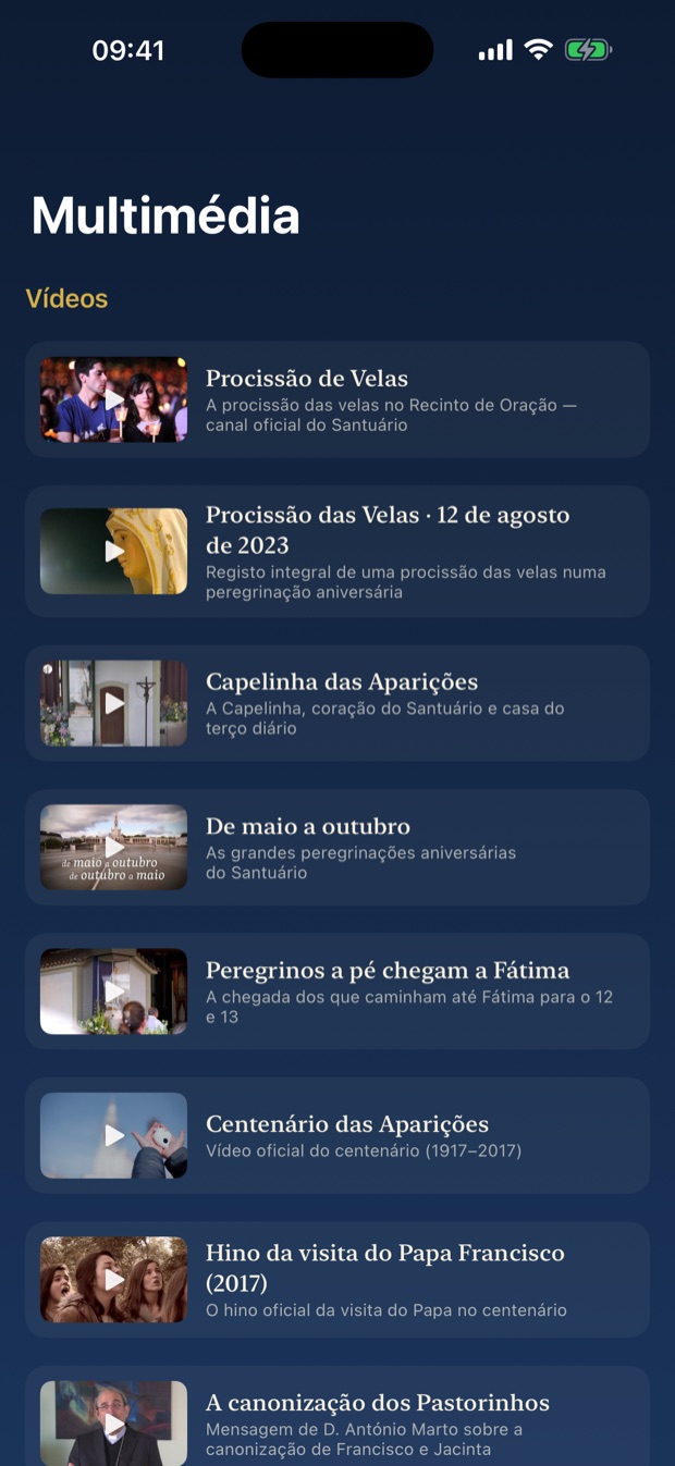 Multimédia com fotografias e vídeos